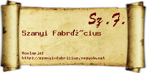 Szanyi Fabrícius névjegykártya
